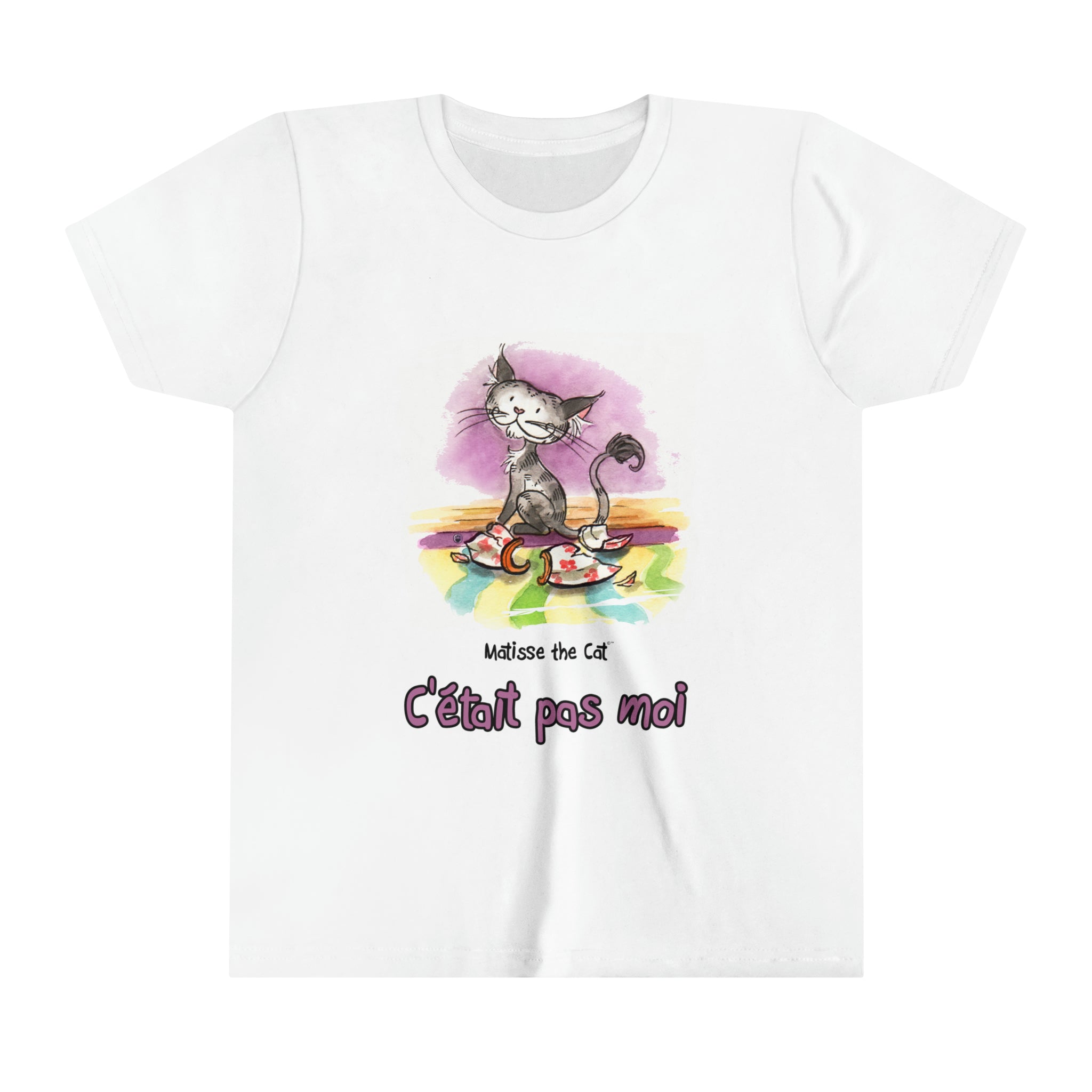 Matisse the Cat C etait Pas Moi Designer Kids T Shirt White